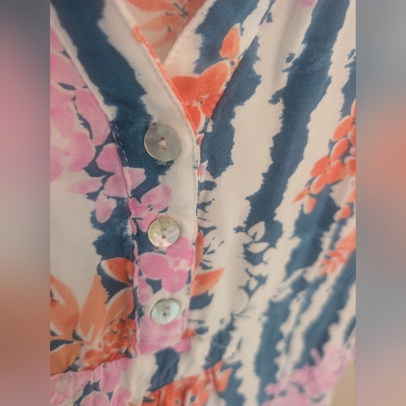 Ruby Rd. Blouse with Pink and Orange Floral Accents - Picture 5 of 9